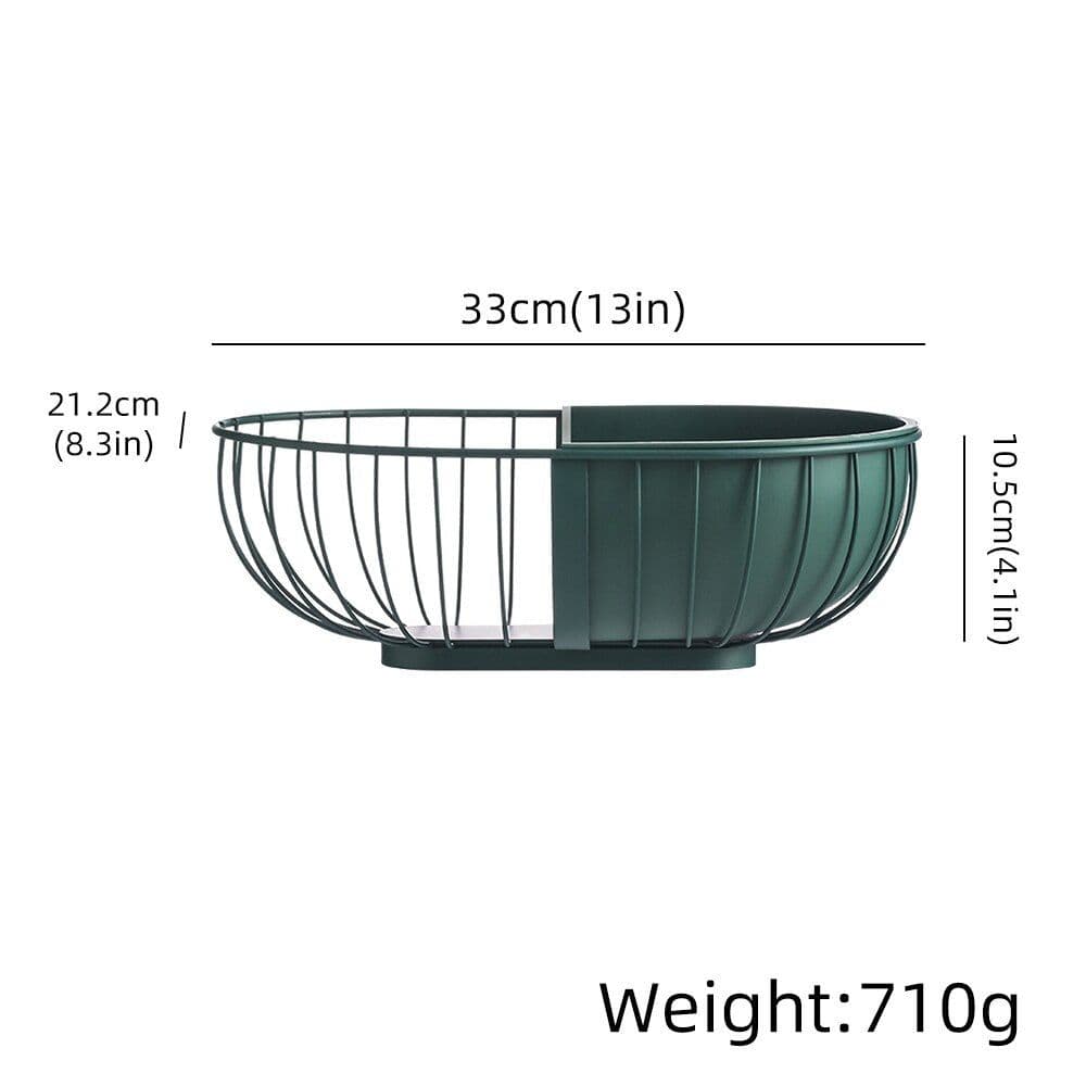 image-Metal Hollowed Out Fruit Vegetable Snack Tray Bowl Basket