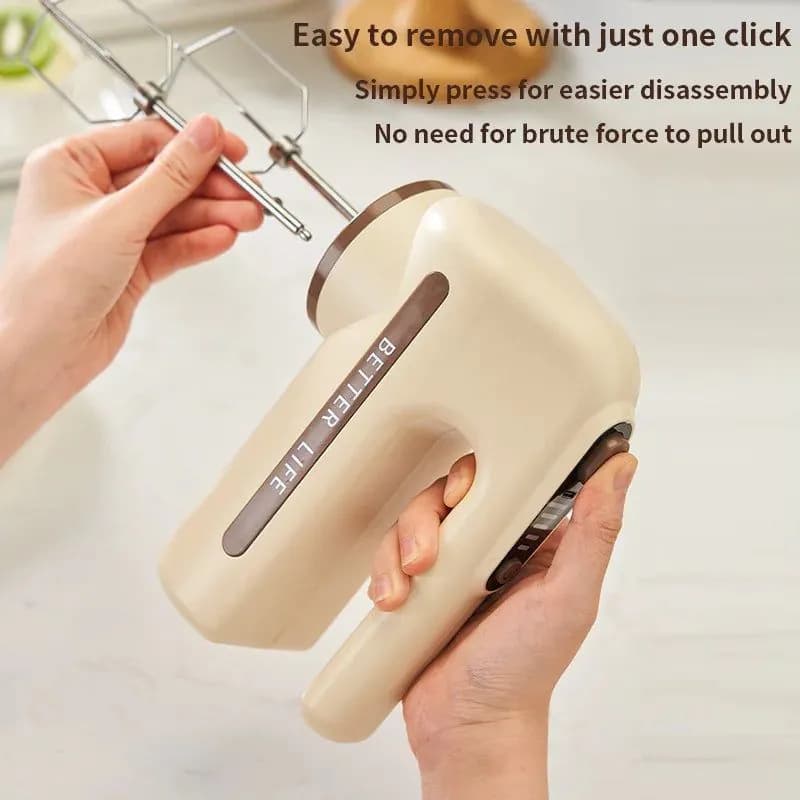 image-Handheld Electric Food Mixer Machine Wireless Portable Automatic Cake