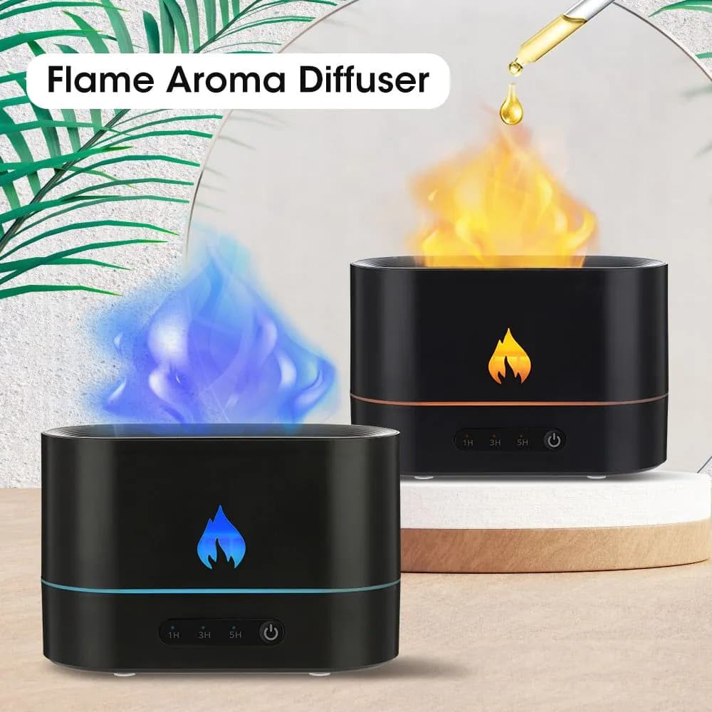 image-Double Color Flame Diffuser Essential Oils Fragrance Aroma Air