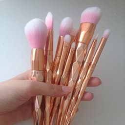 image-11Pcs Diamond Rose Gold Makeup Brushes Set Mermaid Fishtail Shaped