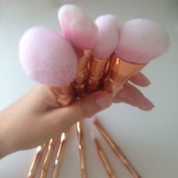 image-11Pcs Diamond Rose Gold Makeup Brushes Set Mermaid Fishtail Shaped