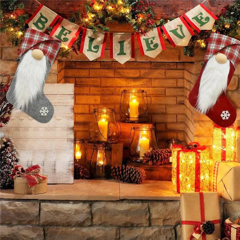 image-Christmas Stockings Xmas Tree Fireplace Decorative Socks
