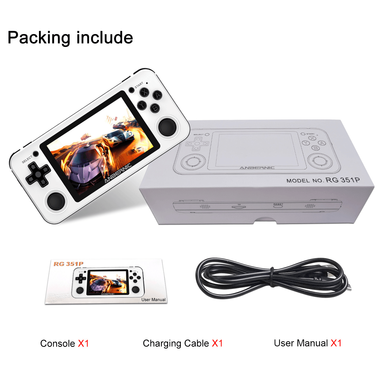 image-Handheld Gaming Console 3.5 inch Screen Retro Game Player