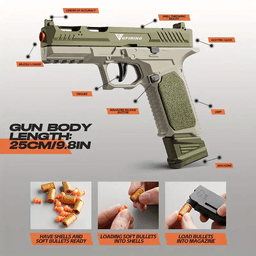 image-Auto Eject Toy Gun Soft Bullet Pistol