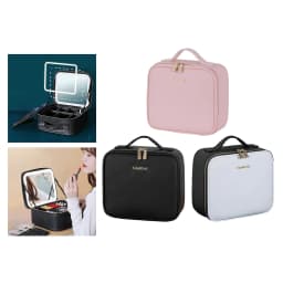 image-Fashion Travel LED Cosmetic Bag with Mirror for Toiletry Gift