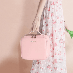 image-Fashion Travel LED Cosmetic Bag with Mirror for Toiletry Gift