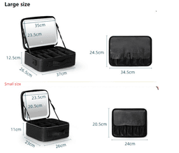 image-Fashion Travel LED Cosmetic Bag with Mirror for Toiletry Gift