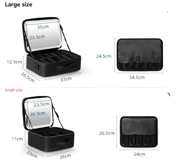 image-Fashion Travel LED Cosmetic Bag with Mirror for Toiletry Gift
