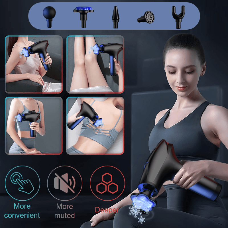 image-Cold Compress Fascia Gun Electric Percussion Pistol Massager