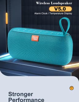 image-Wireless Bluetooth Speaker with Alarm Clock Temperature Display