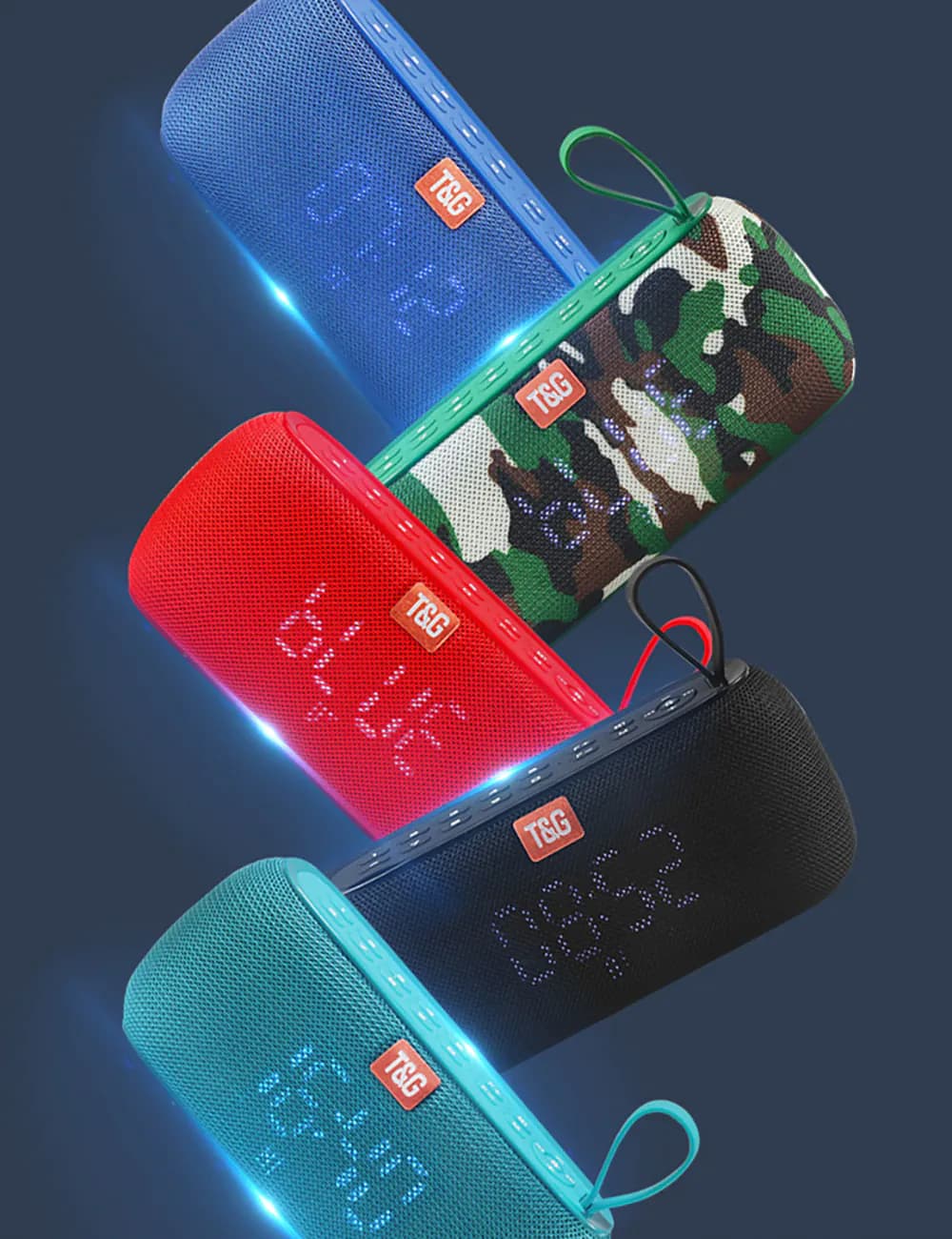 image-Wireless Bluetooth Speaker with Alarm Clock Temperature Display