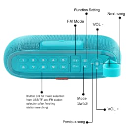 image-Wireless Bluetooth Speaker with Alarm Clock Temperature Display
