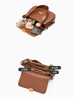 image-Women Organ Bag Split Cow Leather Crossbody Shoulder Bags