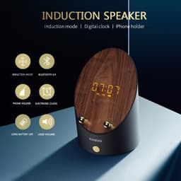 image-Wooden Speaker Smart Induction Speaker Phone Holder