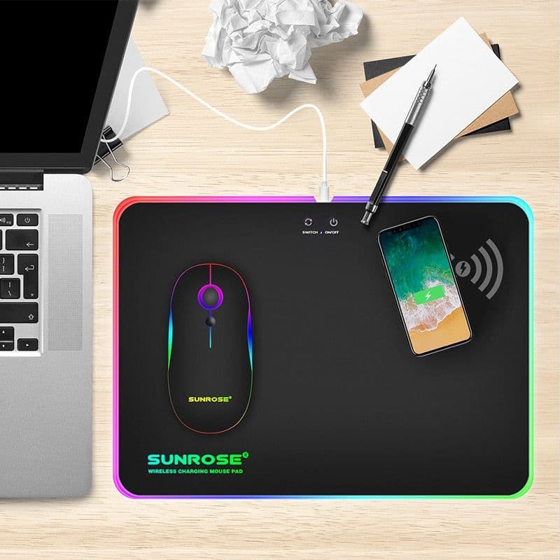 image-Wireless Charging Luminous Mouse Pad