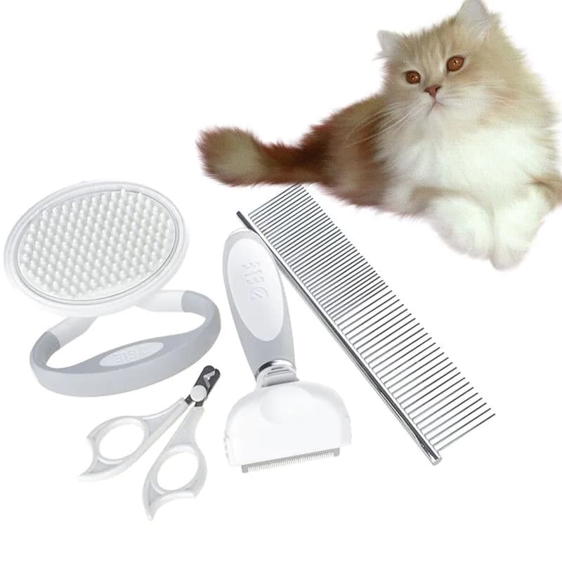 image-Cats Wool Pet Hair Deshedding Brush Set Comb