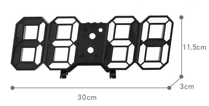 image-3D Remote Control Black LED Electronic Stand Wall Clock