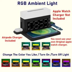image-Night Light Alarm Clock Wireless Charger For Iphone 13 12 11 XS Pro