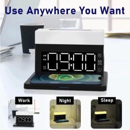 image-Night Light Alarm Clock Wireless Charger For Iphone 13 12 11 XS Pro