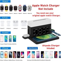 image-Night Light Alarm Clock Wireless Charger For Iphone 13 12 11 XS Pro
