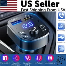 image-Wireless Car Bluetooth FM Transmitter MP3 Audio USB Charger Adapter