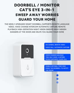 image-Wireless Security WiFi Smart Doorbell Intercom Video Camera Bell Chime