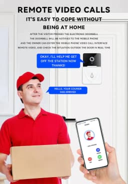 image-Wireless Security WiFi Smart Doorbell Intercom Video Camera Bell Chime