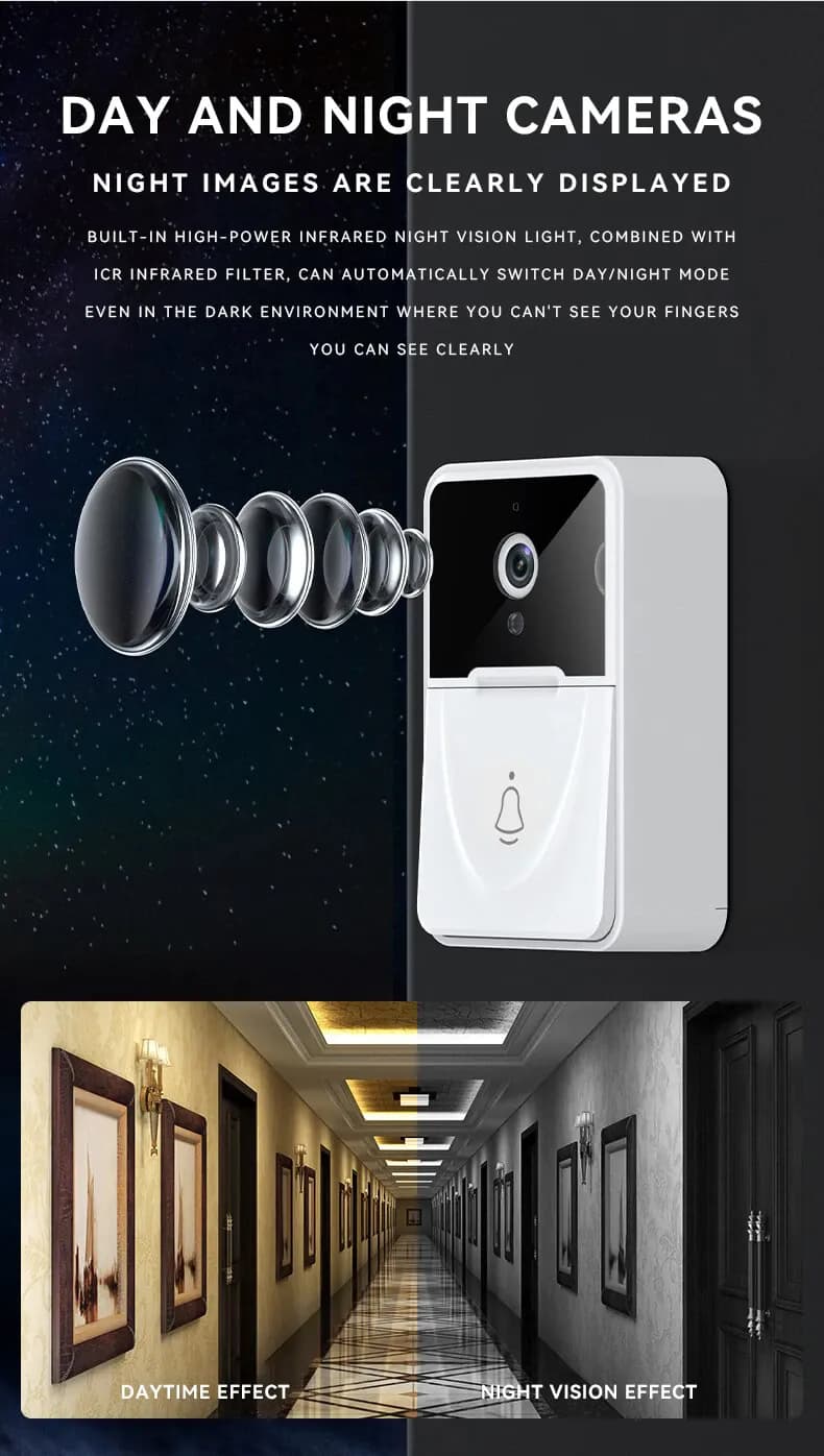 image-Wireless Security WiFi Smart Doorbell Intercom Video Camera Bell Chime