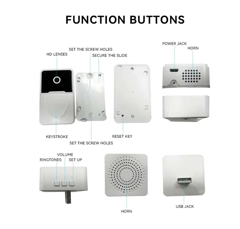 image-Wireless Security WiFi Smart Doorbell Intercom Video Camera Bell Chime