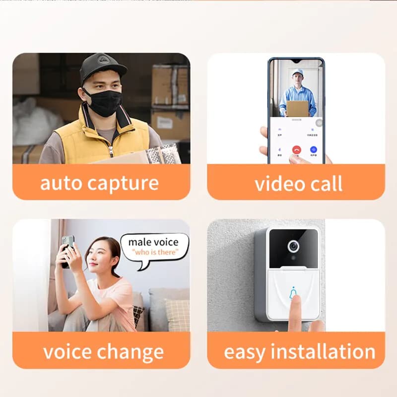 image-Wireless Security WiFi Smart Doorbell Intercom Video Camera Bell Chime