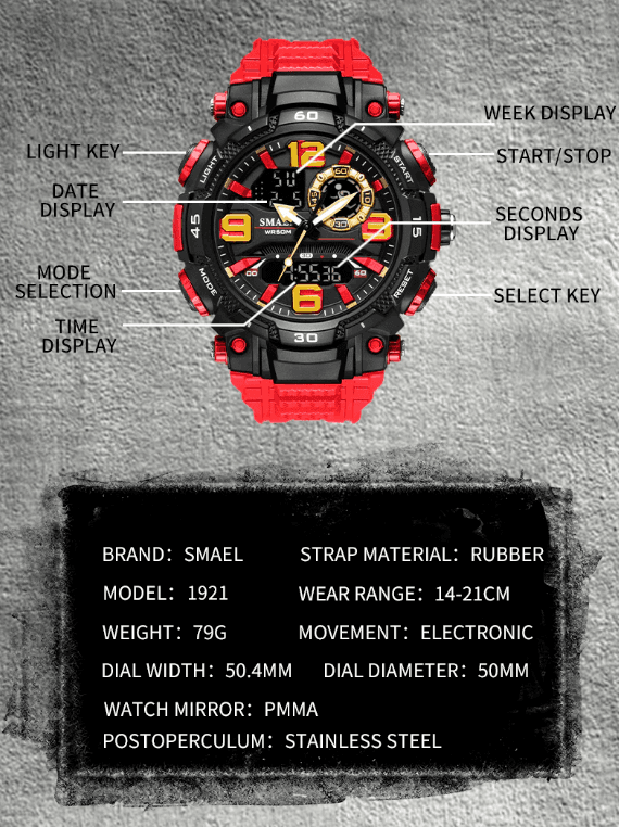 image-Military Men Watch Fashion Sport Outdoor G Wristwatch Male Digital