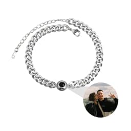 image-Cuban Bracelet Personalized Photo Bracelet Custom Projection Bracelet