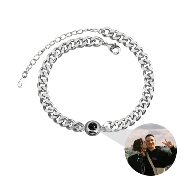 image-Cuban Bracelet Personalized Photo Bracelet Custom Projection Bracelet