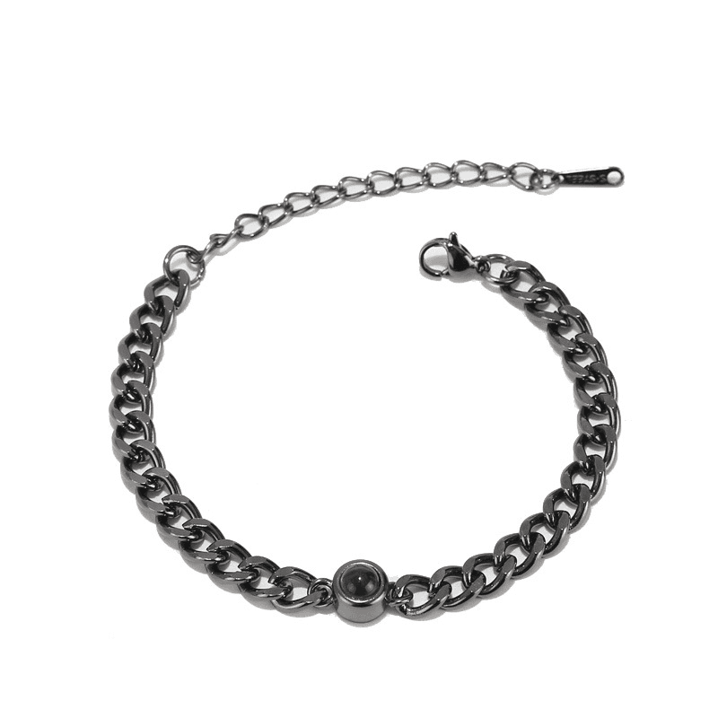 image-Cuban Bracelet Personalized Photo Bracelet Custom Projection Bracelet