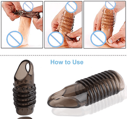image-2PCS Reusable Cock Ring Glans Penis Enlarger Delayed Ejaculation