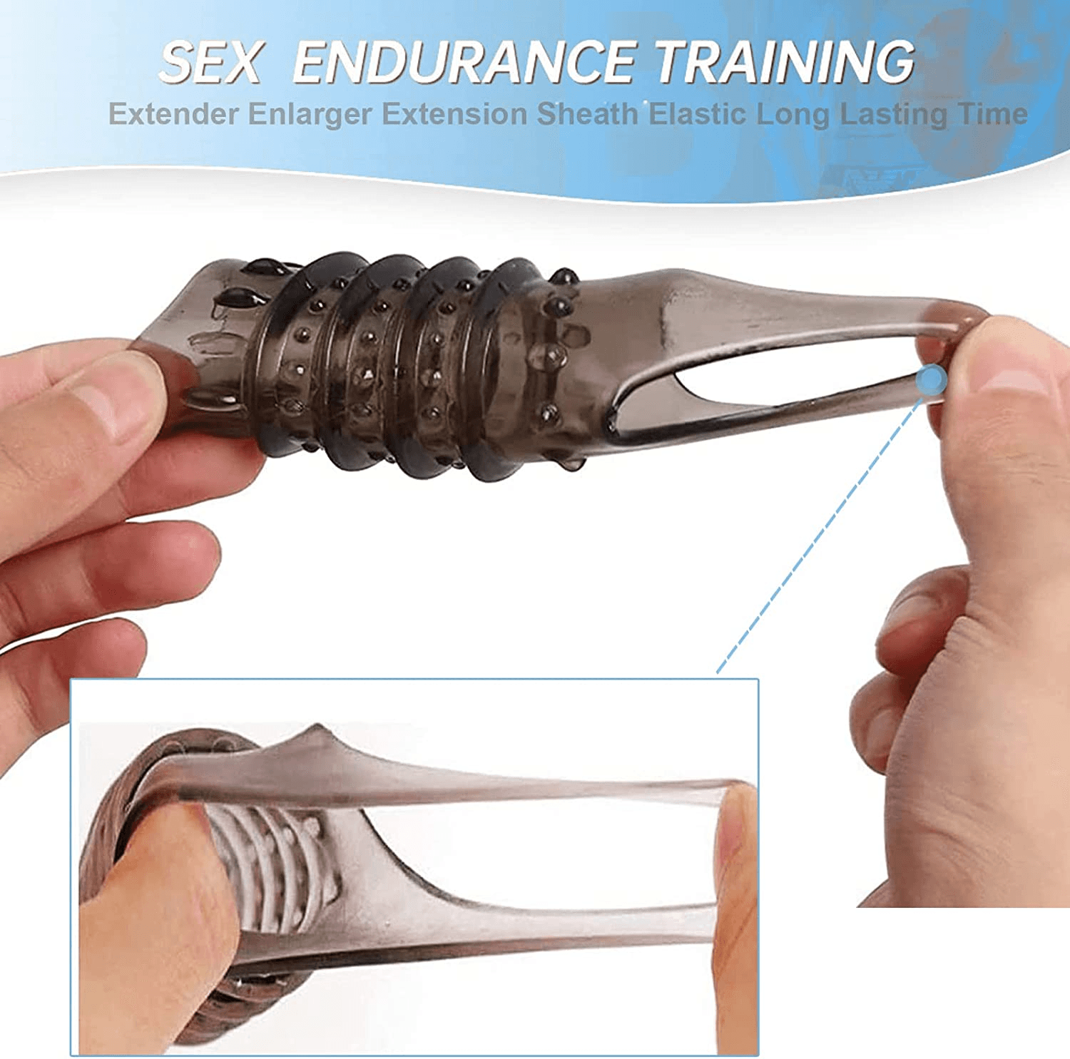 image-2PCS Reusable Cock Ring Glans Penis Enlarger Delayed Ejaculation