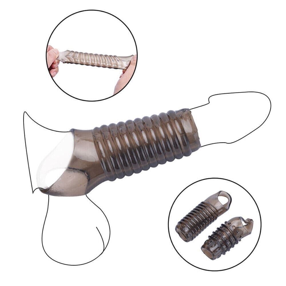 image-2PCS Reusable Cock Ring Glans Penis Enlarger Delayed Ejaculation