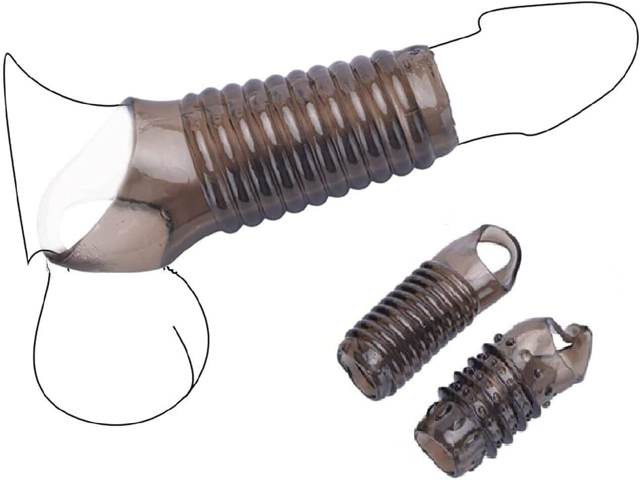 image-2PCS Reusable Cock Ring Glans Penis Enlarger Delayed Ejaculation