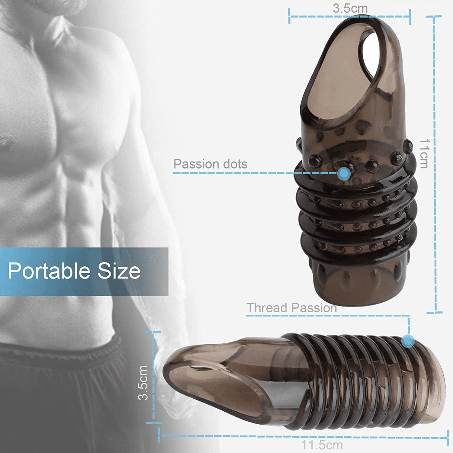 image-2PCS Reusable Cock Ring Glans Penis Enlarger Delayed Ejaculation