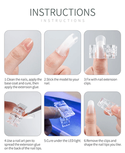 image-10 PCS Nail Tips Clip Quick Building Poly Builder Gel DIY Extension