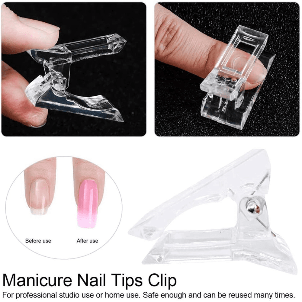 image-10 PCS Nail Tips Clip Quick Building Poly Builder Gel DIY Extension