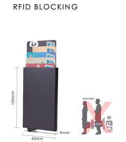 image-Mens RFID Blocking Slim Money Clip Carbon Fiber Wallet ID Credit Card