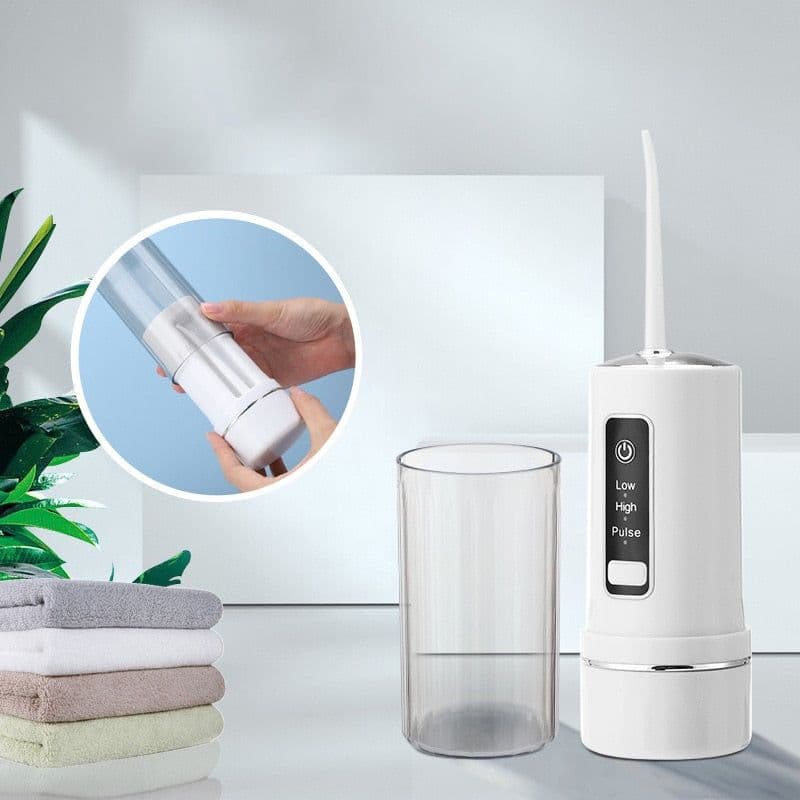 image-Electric Oral Irrigator Foldable Dental Water Jet Flosser USB 3 Mode