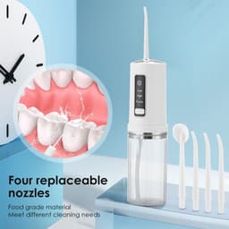 image-Electric Oral Irrigator Foldable Dental Water Jet Flosser USB 3 Mode