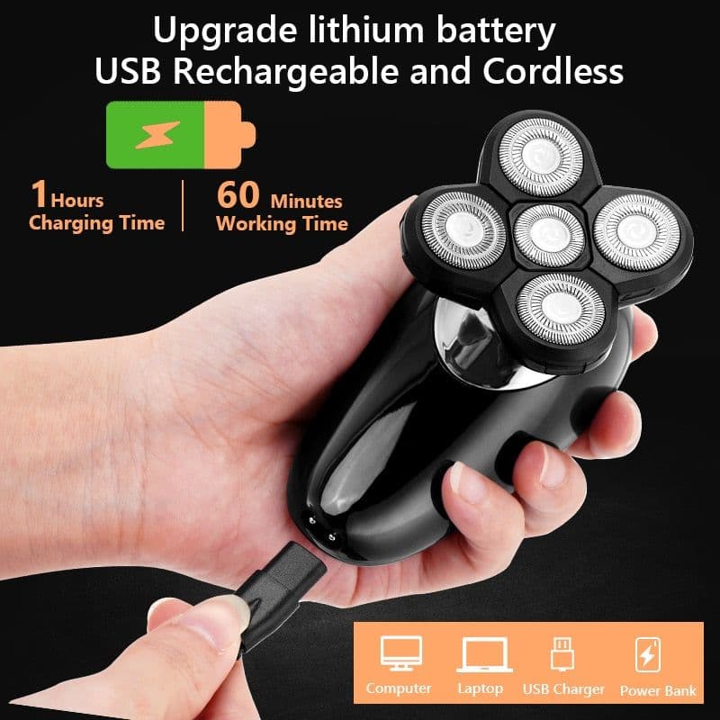 image-Electric Razor for Men Bald Head Shaver LED Display