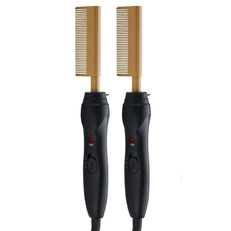 image-Ceramic Electric Hot Comb Hair Dryer Brush and Auto Shut Off Black