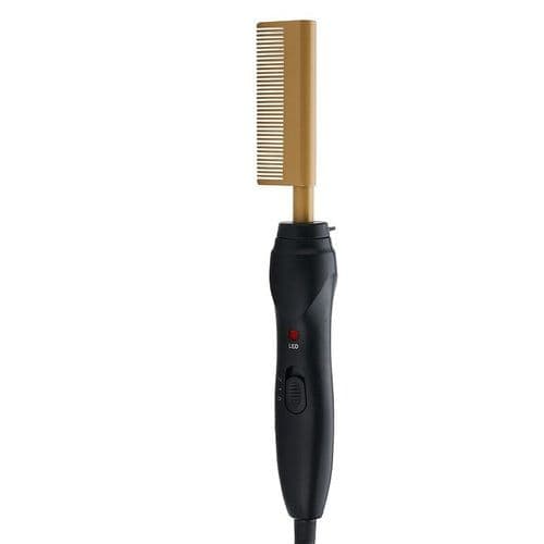 image-Ceramic Electric Hot Comb Hair Dryer Brush and Auto Shut Off Black