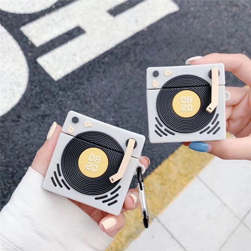 image-Retro Creative Gramophone Nostalgic Silicone Headphone Case