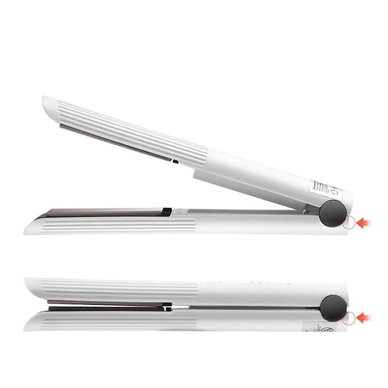 image-Rechargeable Hair Straightener Cordless Flat Iron Curler Ceramic