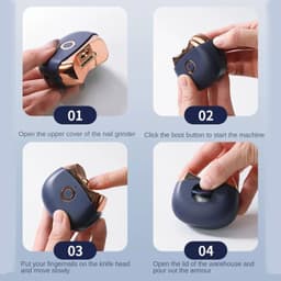 image-Portable Mini Electric Nail Clipper Polisher With Light Low Noise Nail